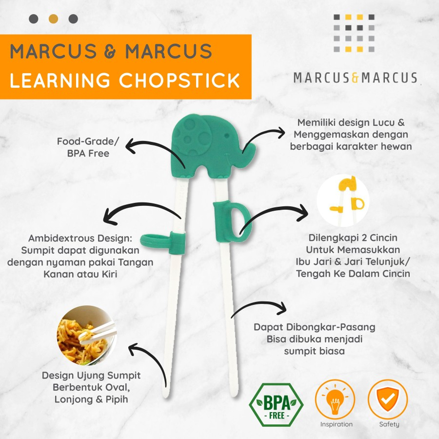 LEARNING CHOPSTICK GREEN/YELLOW