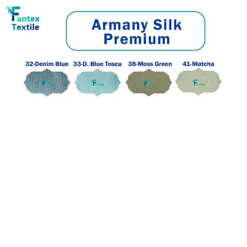 (HARGA PER 50 CM) Kain Armany Silk Premium Silky Armani Satin Saten Lebar 150 cm 1/2 m meter