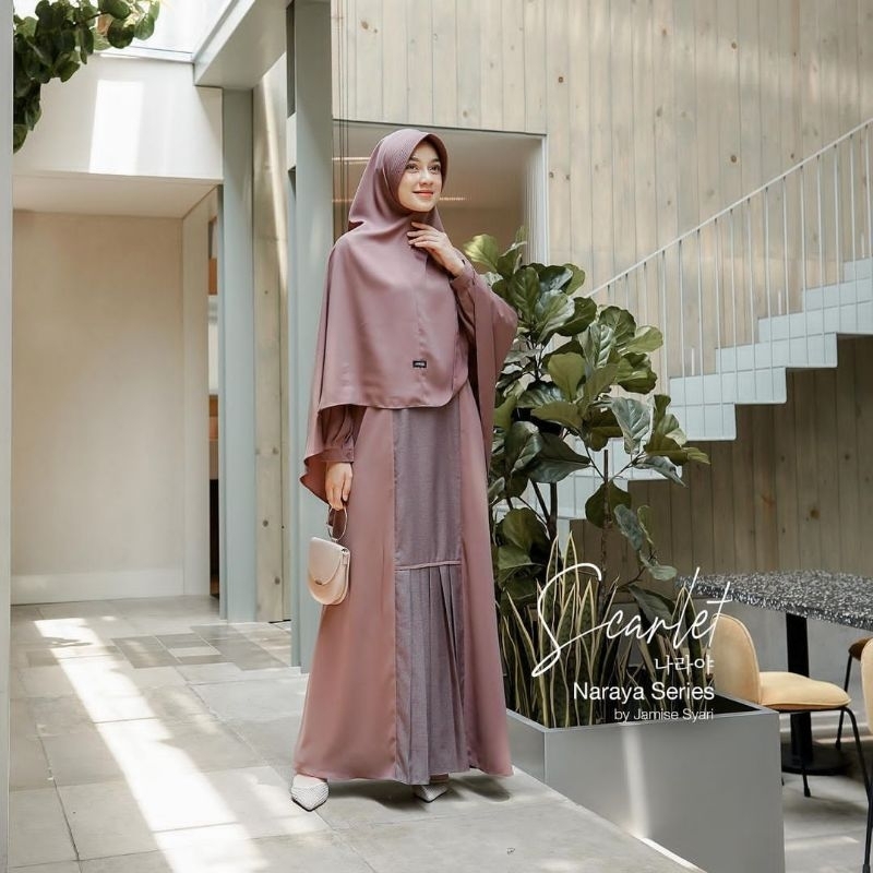 Jamise | Naraya Series - Scarlet | Jamise Syari - Faezia Official Shop - Gamis Baju Dress populer co