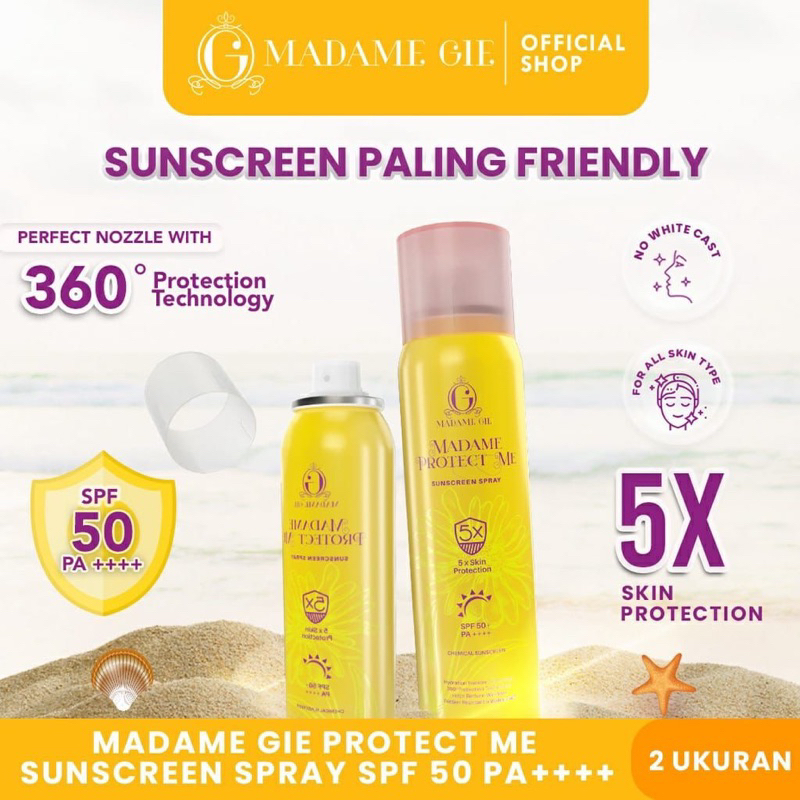 (READY STOCK) Madame gie Sunscreen Spray SPF 50 protect me sunscreen tabir surya / Sunscreen mist madame gie/ Sunscreen Spray Madamgie / Sunscreen Spray mist madame gie