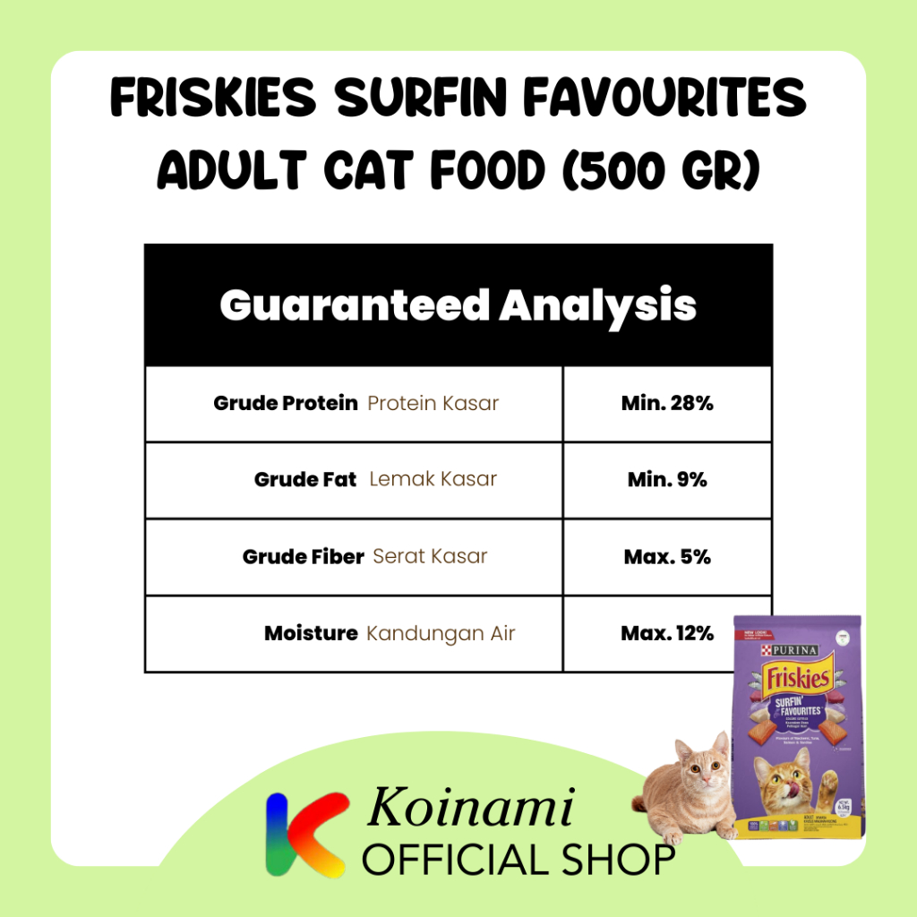 Friskies Adult Surfin Favourites 500gr / Makanan Kucing Kering / Snack Kucing / Makanan Kucing Tuna