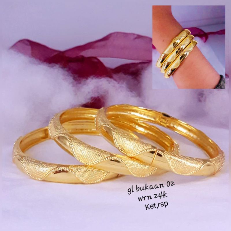 Gelang lapis emas 24k /replika, tahan lama,awet,persis seperti asli,tahan,cantik