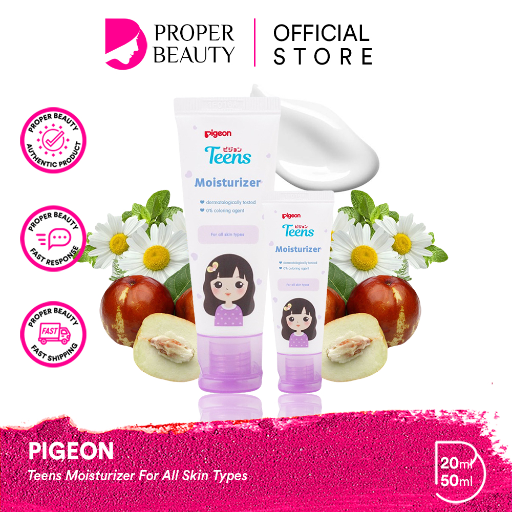 PIGEON Teens Moisturizer For All Skin Types Indonesia / Pelembab Wajah 20ml 50ml / Untuk Semua Jenis Kulit / Moist Moisturizing Melembabkan Lembab Hydrating Hidrasi Dry Kering / Skincare Face Care Series Anak Remaja / Gel Day Night Cream Krim Mask Masker