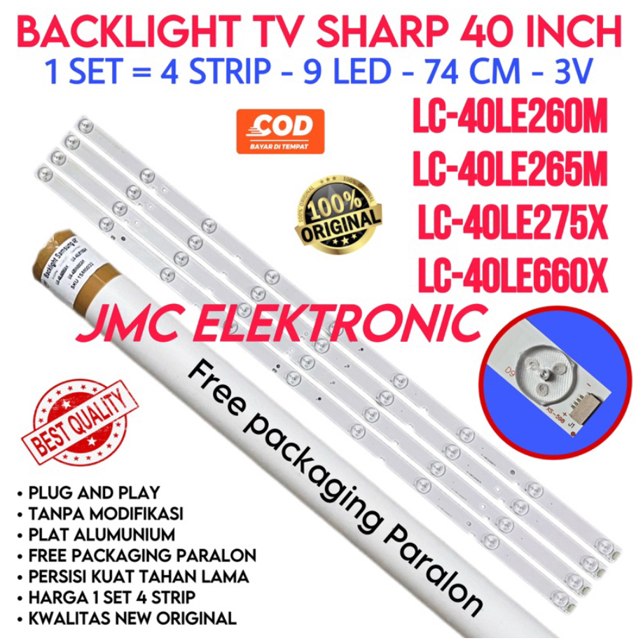 BACKLIGHT TV LED SHARP LC40LE260M LC40LE265M LC40LE275X LC40LE660X 40LE260M 40LE265M 40LE275X 40LE660X 40LE260 40LE265 40LE275 40LE660 LC-40LE260M LC-40LE265M LC-40LE275X LC-40LE660X