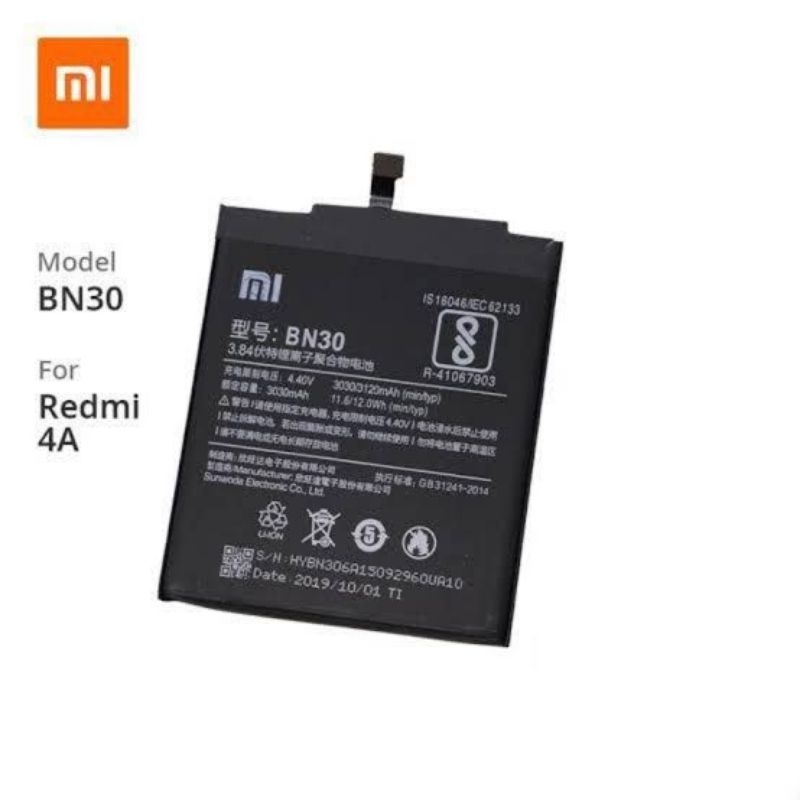 BATERAI XIAOMI REDMI 4A BN30 ORIGINAL 3030mAh