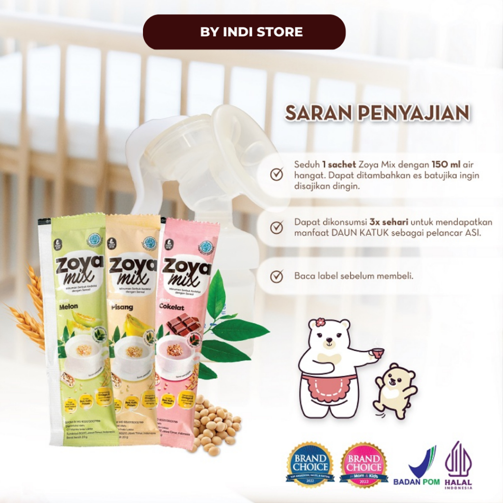 [ECER] 1 SACHET MAMA BEAR ZOYA MIX Sereal Kedelai dengan daun Katuk ASI BOOSTER