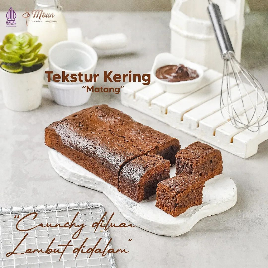 Mbun Brownies Panggang Ukr 22x10 | Brownies Panggang | Brownies Melted | Fudgy Brownies | Coklat | Keju | Makanan Ringan