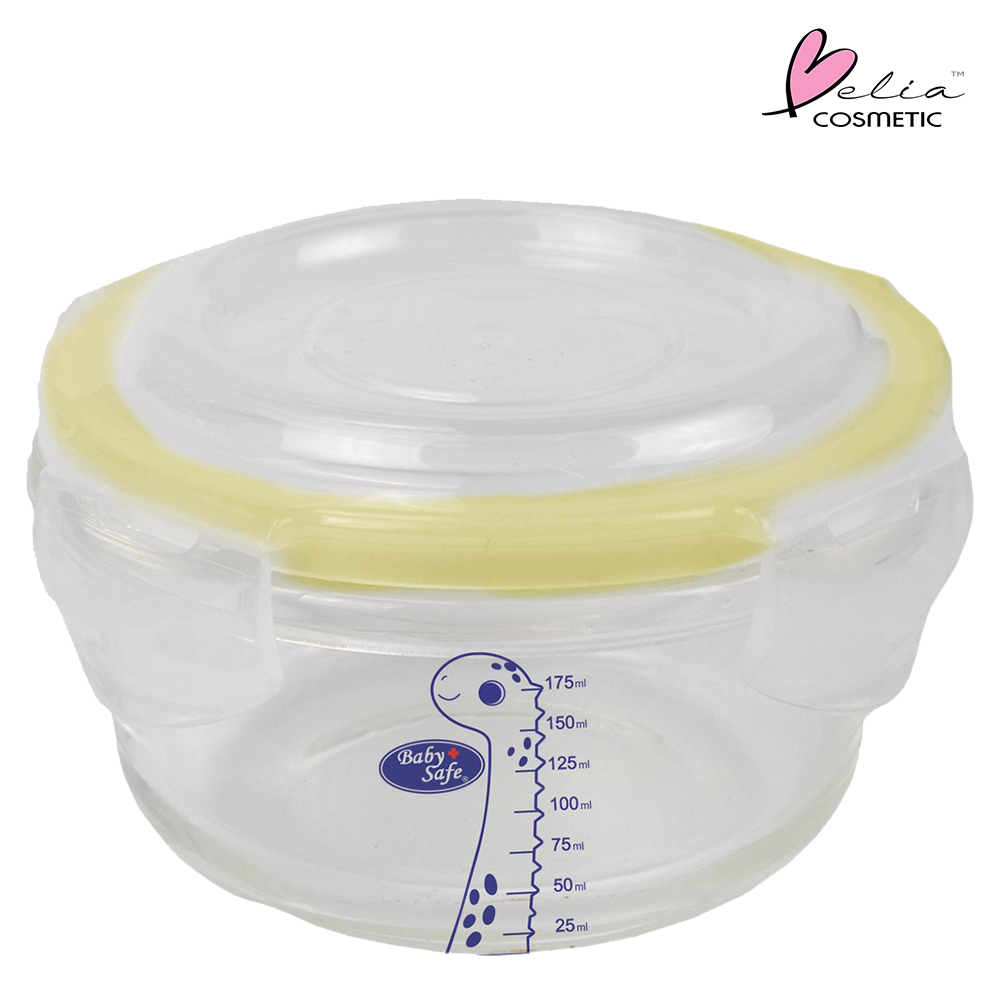 ❤ BELIA ❤ BABY SAFE Glass Borosilicate FC006 180ML | FC008 240ml | Baby Glass Food Container | Borosilicate Bowl | Wadah MPASI Bayi