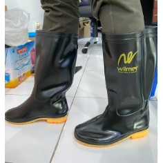 SEPATU BOOT KARET HITAM SEPATU PROYEK SEPATU BERKEBUN - 40