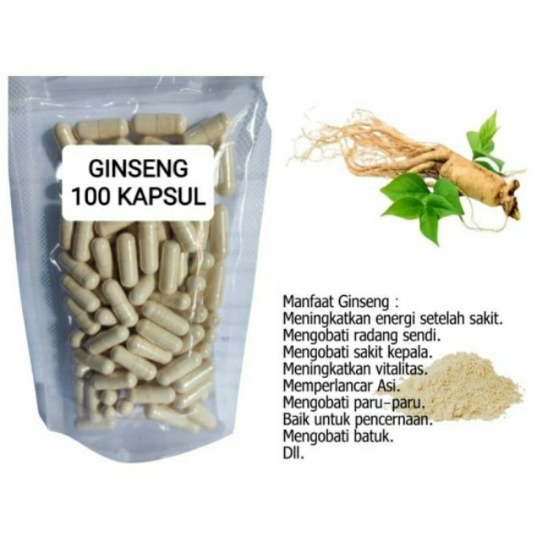 

GINGSENG Kapsul Herbal Alami Kemasan Hemat - isi 100 pcs
