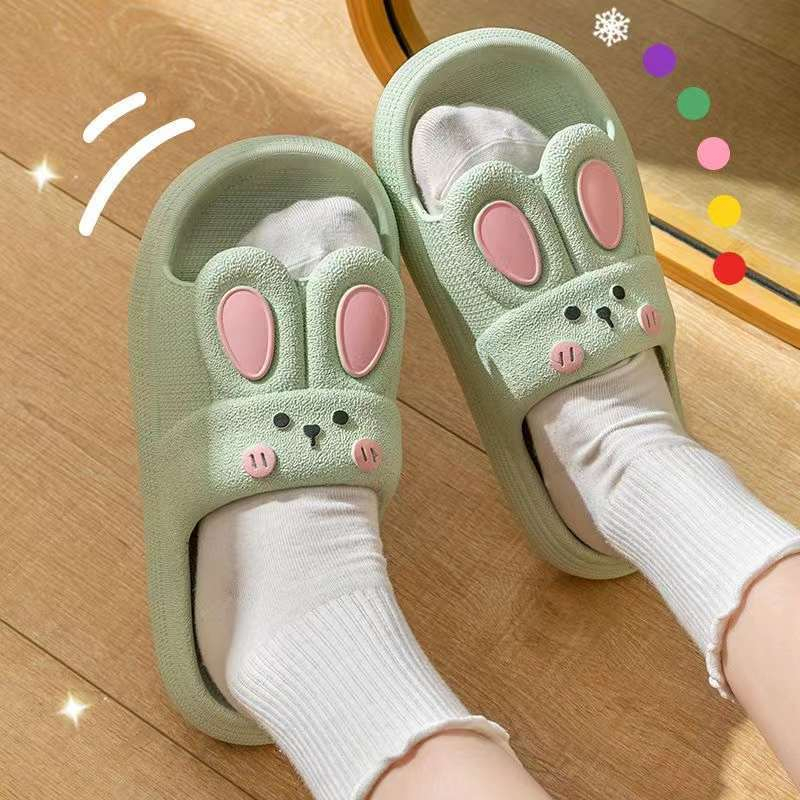 Sandal Slip On PVC Cute Rabbit Sendal Kelinci Rumah Nyaman Slipper Korea Soft Rubber Non Slip Flip Flop EVA Rumah Wanita Kekinian Selop Comfortable 8932