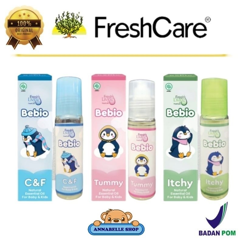 Bebio Natural Essential Oil for baby kids 9ml freshliving by freshcare roll on - gatal perut pilek