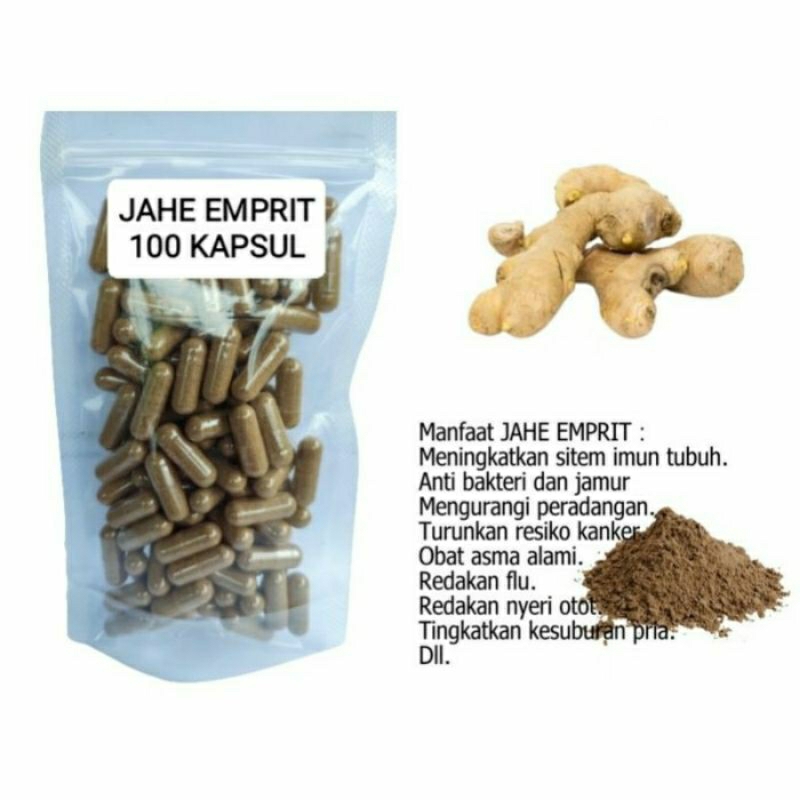 

JAHE EMPRIT Kapsul Herbal Alami Kemasan Hemat - isi 100 pcs