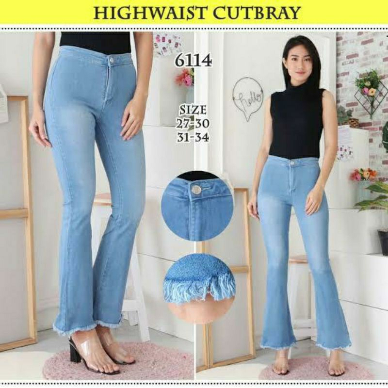 CELANA JEANS CUTBRAY WANITA || HIGHWAIST JEANS CUTBRAY RAWIS