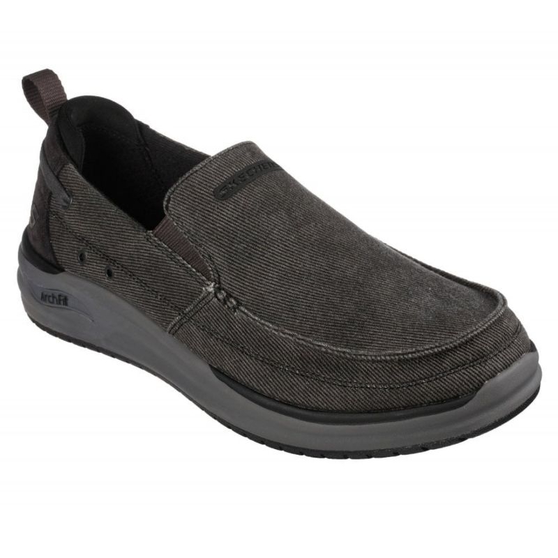 Original Sneakers Mens Skechers Arch Fit Melo Slip On Ranston Black 204601/Black Size 45