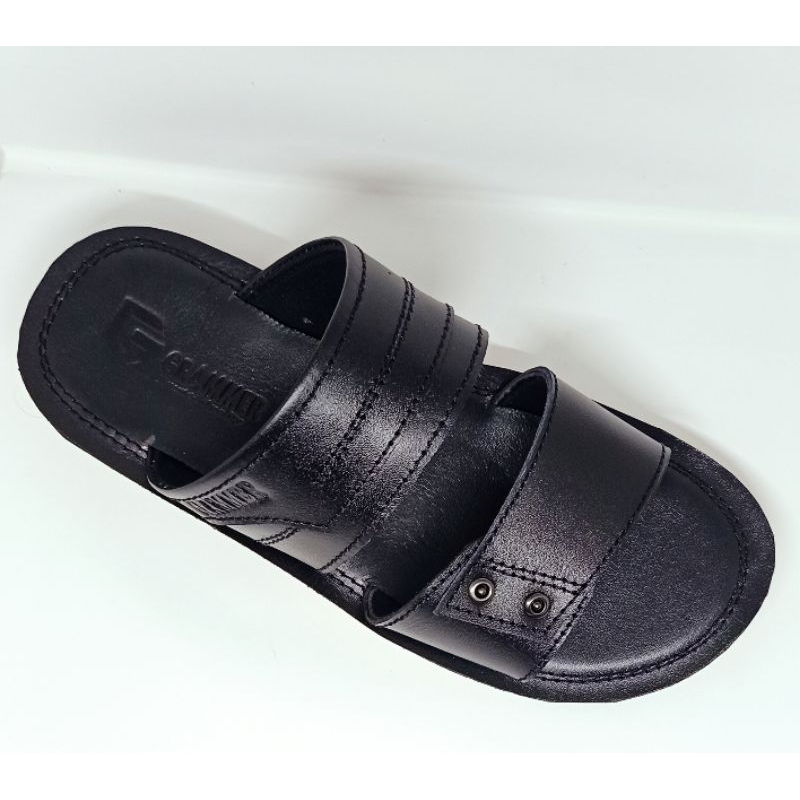 Sandal Slide Ban 2 Pria Bahan Full Kulit Asli SL05 Grammer