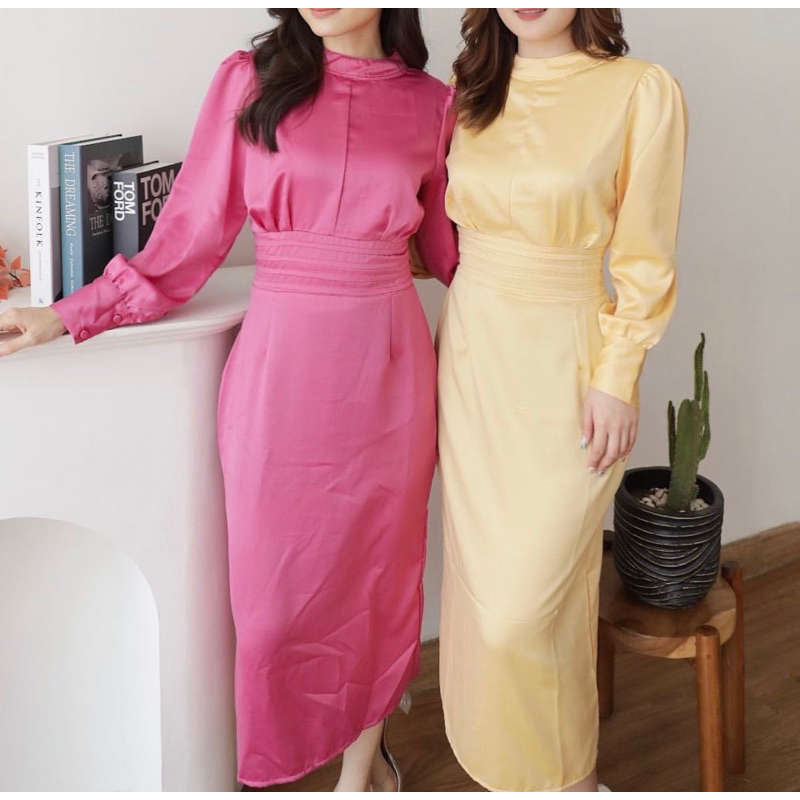 DRESS RESTHIA EC 8911 / DRESS PREMIUM SIMPLE POLOS KOREA / DRESS PANJANG / LONG DRESS KOREA SIMPLE P