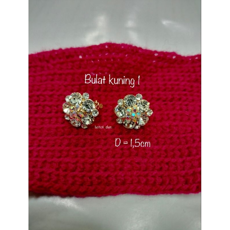 Giwang jepit/anting jepit mata kecil