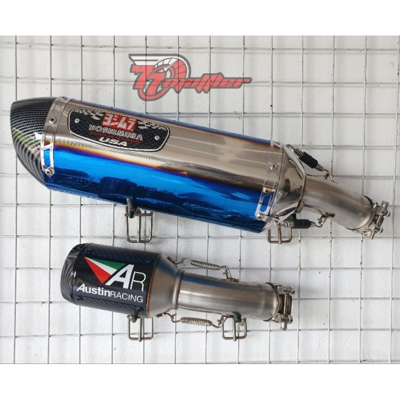 knalpot yoshimura r77 slip on zx25rr half blue slip on zx25rr knalpot yoshimura zx25r zx4rr