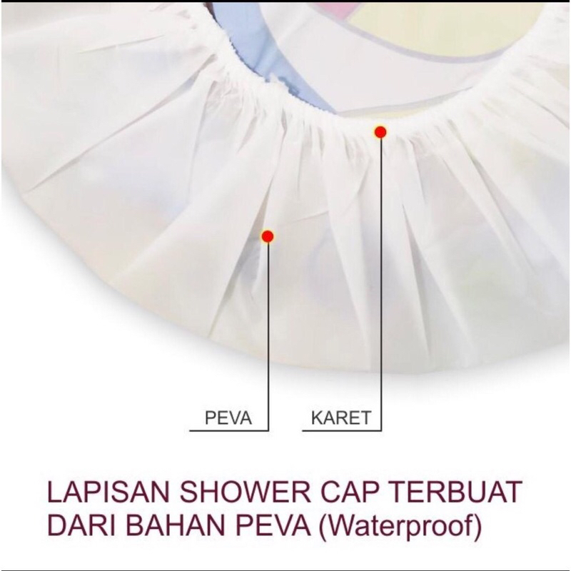 Topi Mandi Karakter Waterproof/Shower Cap Karakter/Topi Penutup Rambut