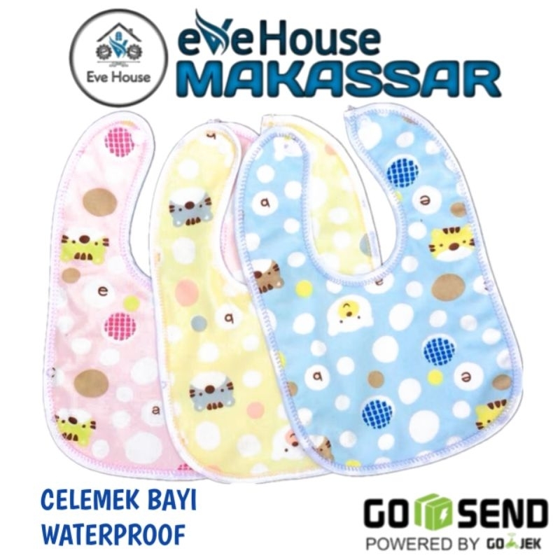 Makassar Celemek makan bayi anti air slabber baby waterproof handuk air liur anak