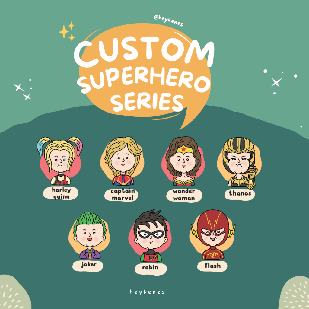 Heykenes Kaos Anak Custom Superhero 30s