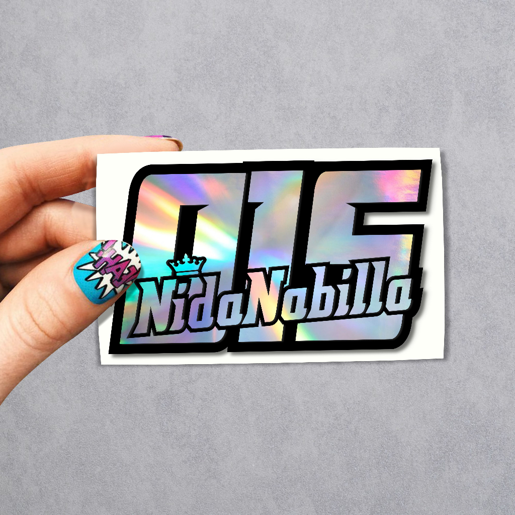 Stiker Nomor Racing Hologram Model Mahkota Custom Tulisan Nama Start
