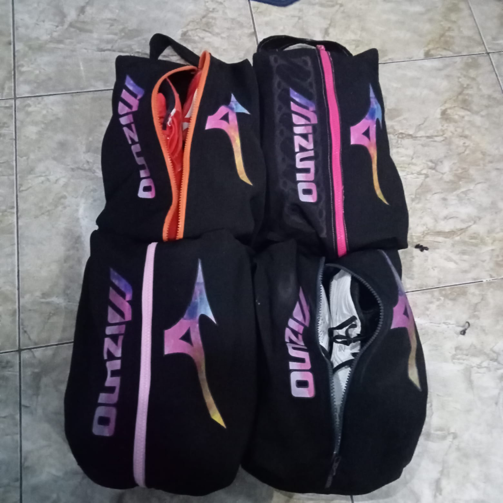 (handmade) tas sepatu olahraga ukuran besar-medium tulisan mizuno