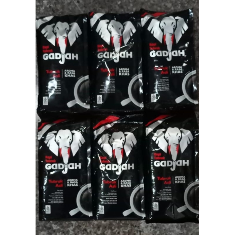 Kopi Hitam tanpa Gula Tubruk Gadjah / Gajah berat 150 gram