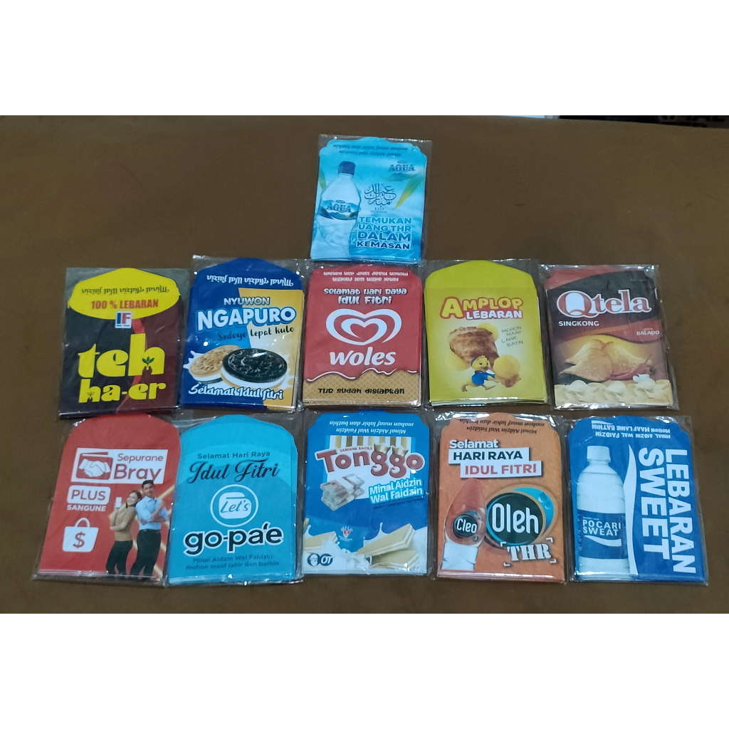 Amplop THR untuk angpau lebaran ukuran medium 7x12 motif banyak 1 pack isi 10 lembar