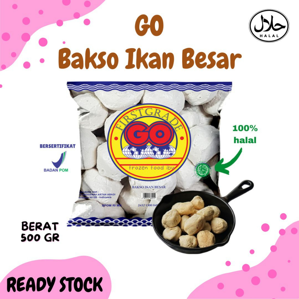 

GO Bakso Ikan Besar First Grade GO 500gr Frozen Food Banjarmasin BISA KIRIM INSTAN