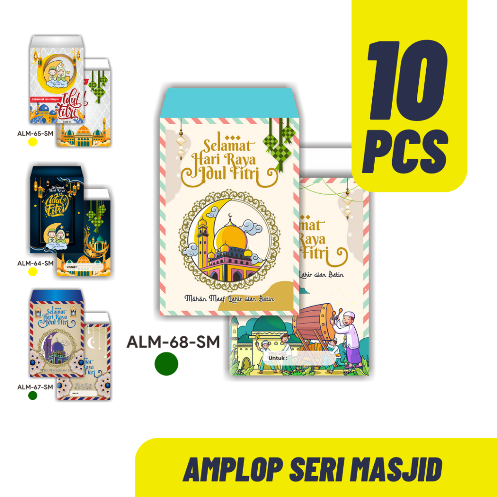 

AMPLOP LEBARAN 2025 ISI 10 PCS SERI MASJID