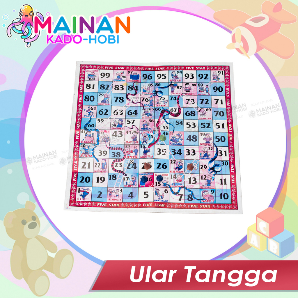 MAINAN EDUKASI ANAK LAKI PEREMPUAN ULAR TANGGA SNAKE LADDER TOYS