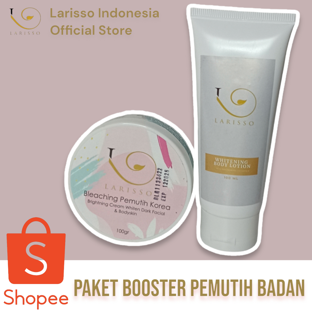Paket Booster Lulur Pemutih Badan Bleaching Pemutih Korea & Whitening BodyLotion cream 100gr