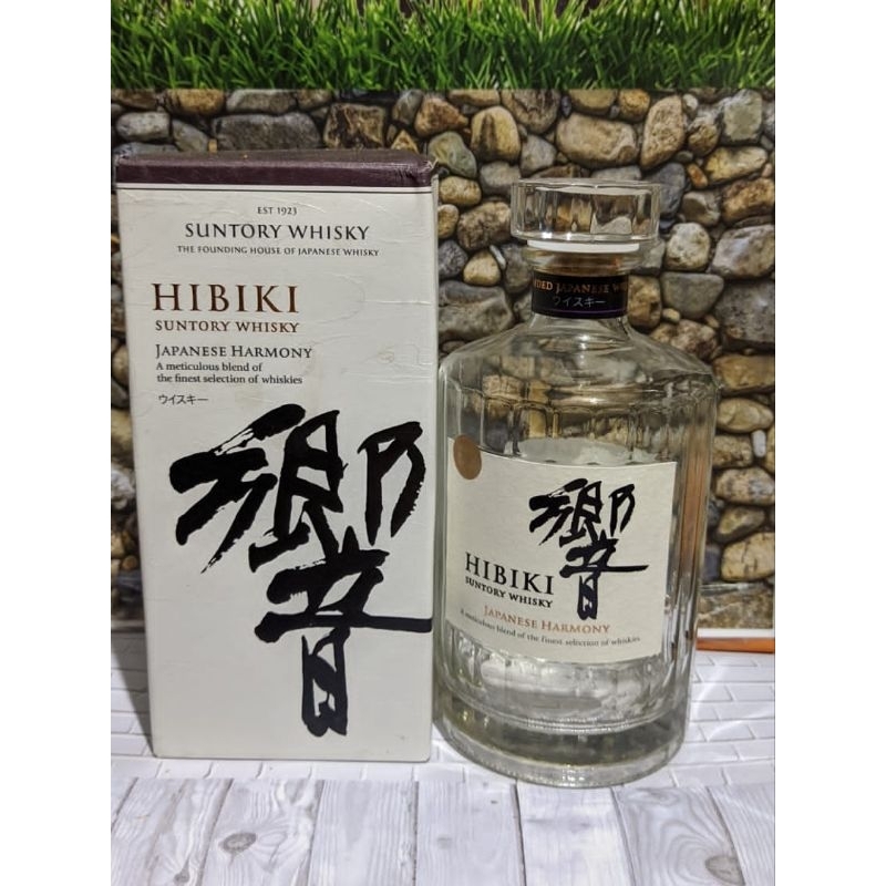 Botol bekas minuman miras import Hibiki Suntory whisky / hiasan rumah/ koleksi / pajangan/murah/