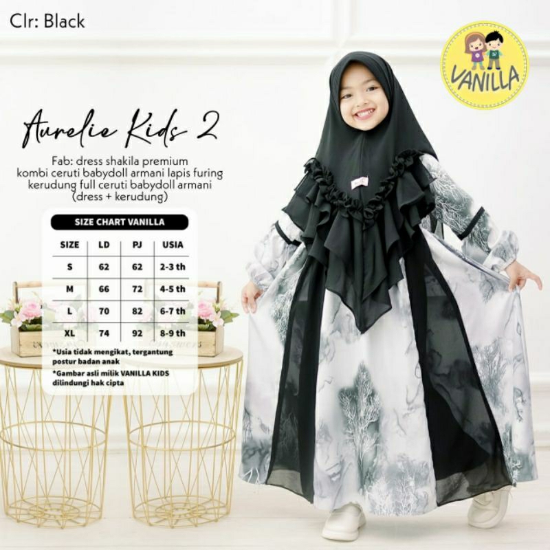 gamis Aurelie syar'i kids by vanilla