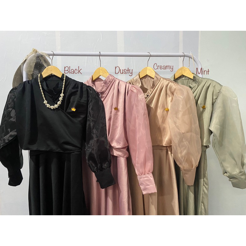 MAHIRA DRESS SATIN ORGANZA DRESS PREMIUM