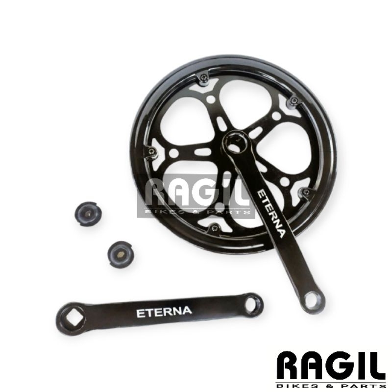 CRANK SINGLE 1 SPEED ETERNA 52T 52 T GIR GEAR DEPAN CRANKSET SEPEDA LIPAT SELI MINION MINITREX FIXIE