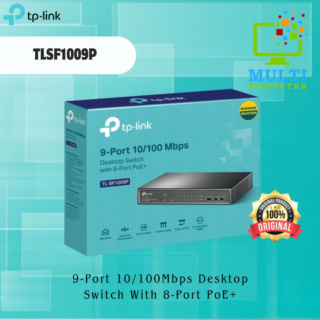 Switch with 8-Port PoE+ TP-LINK TL-SF1009P 9-Port 10/100Mbps Desktop