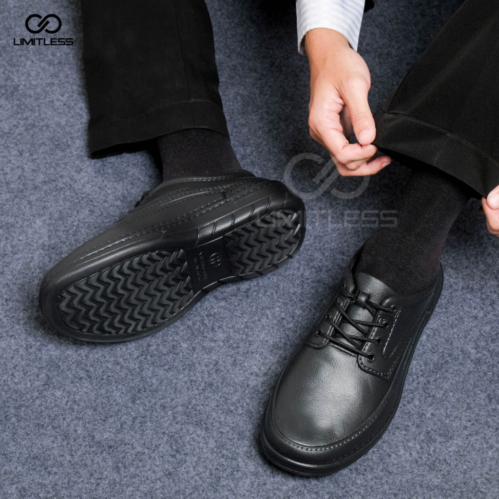 Sepatu Pantofel Pria CRUZZ Formal Elegan Sepatu Fantofel Cowok Hitam Kerja Kantor Fashionable