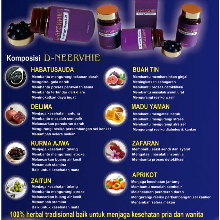 D Neervhie Ori Pil Hitam Ajaib Original D Neervhie Energy Boost Up