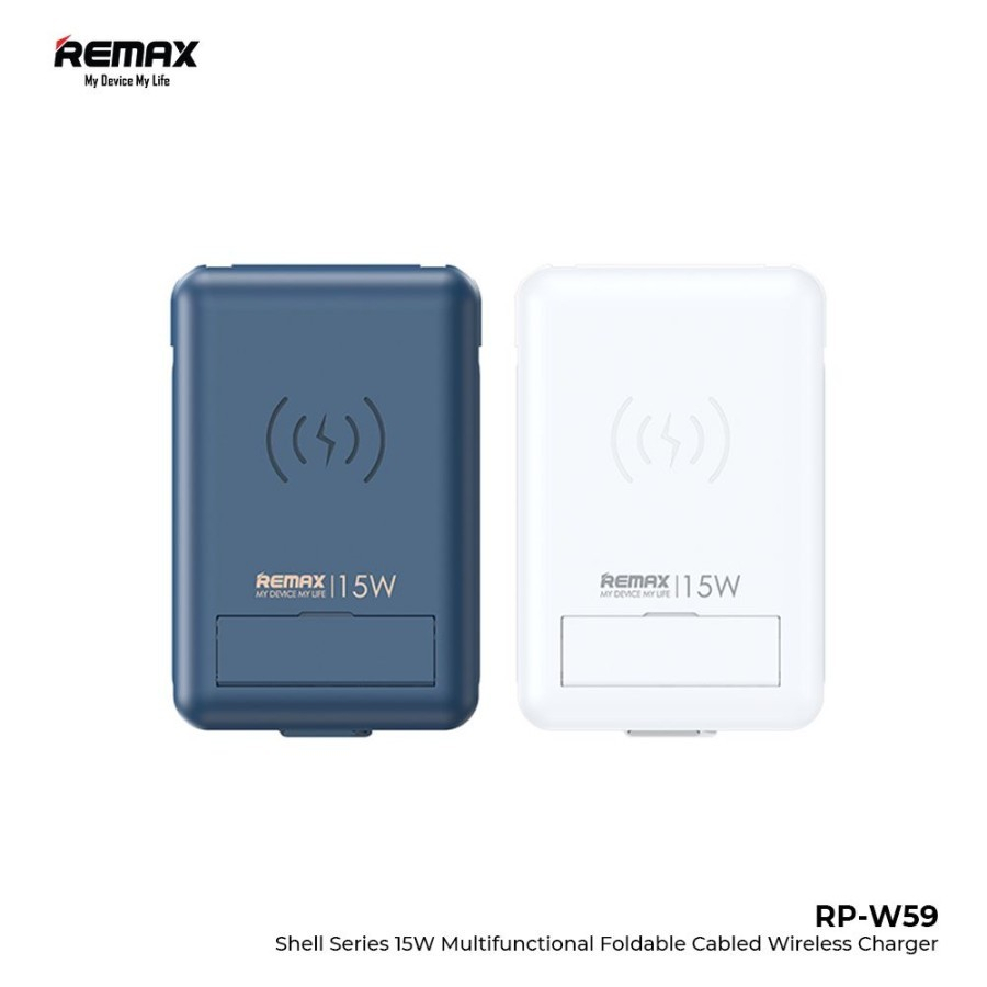 REMAX RP-W59 Wireless Charger 15W Kabel C to C Multiple Connector - navy blue