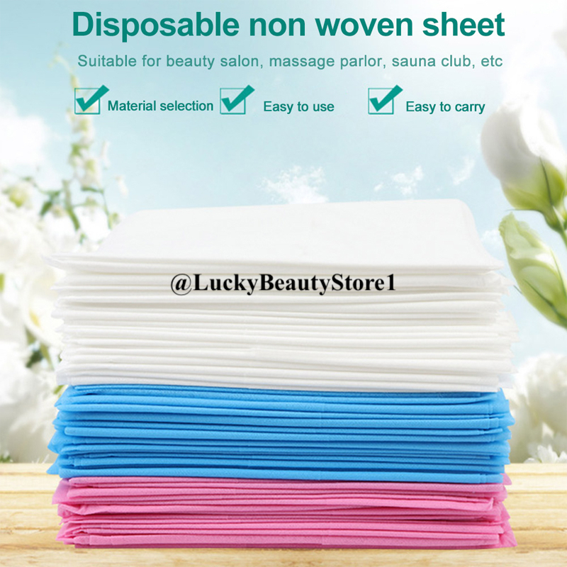 isi 5 lembar Disposable non woven Bed Sheet Alas Sprei Hotel Rumah Sakit Salon Klinik spa tatto travel baby care bedsheets bed sheets