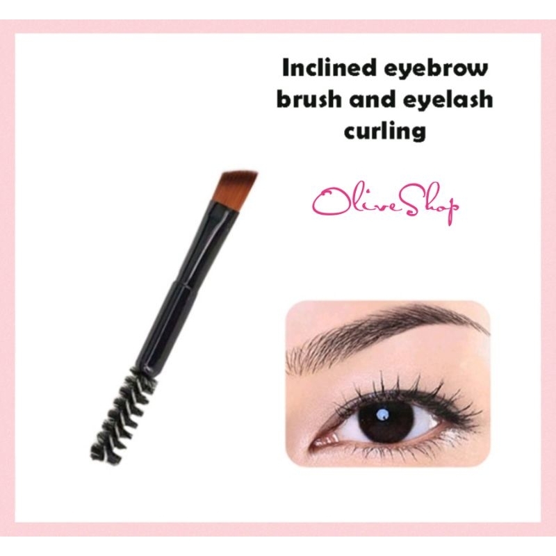 OliveShop ❤️ Kuas Alis 2in1 Duo Eyebrow Brush Kuas Eyeliner