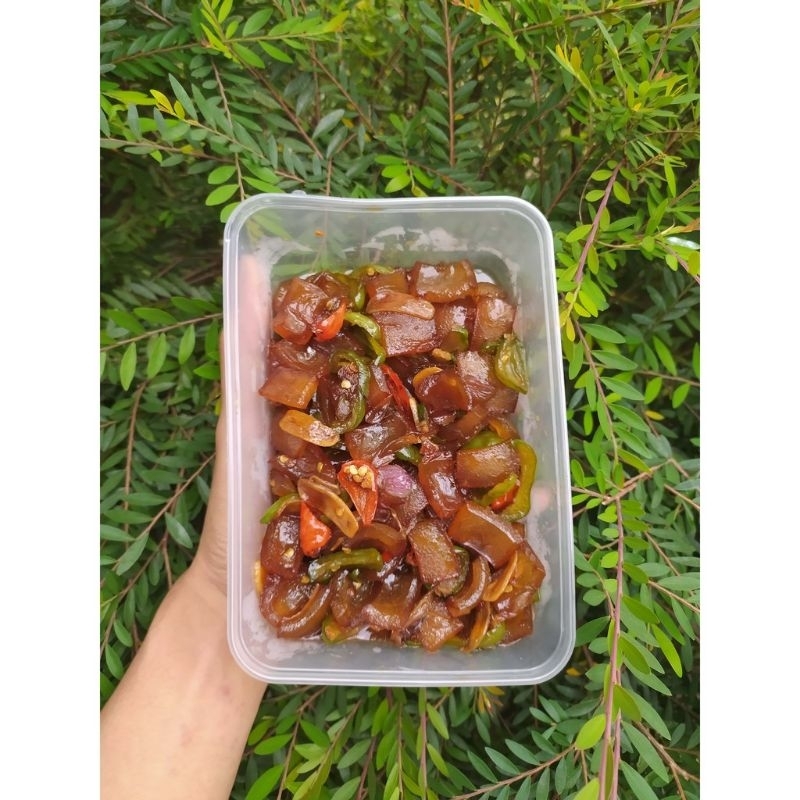 

Tumis Kikil cabe hijau 250 gr