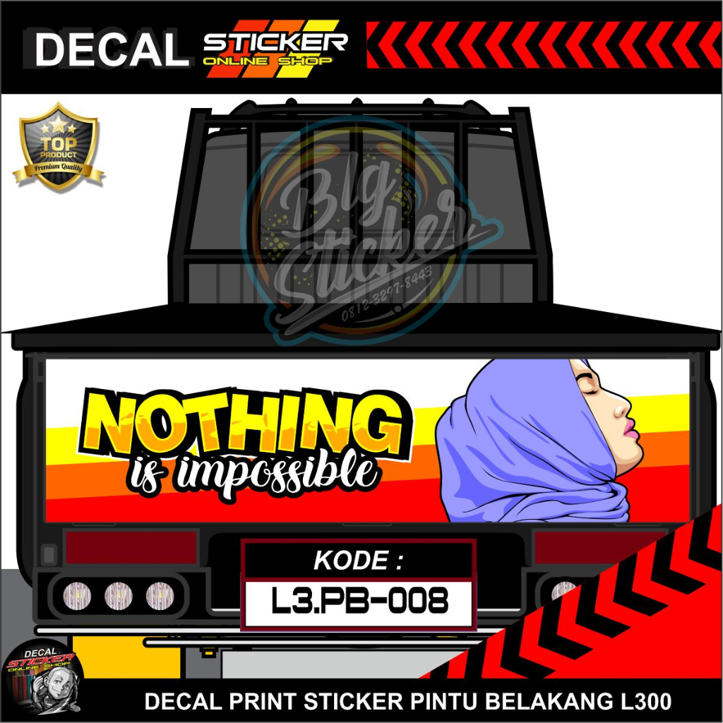 STIKER MOBIL PICKUP L300 PINTU BELAKANG DECAL PRINT KEREN MURAH