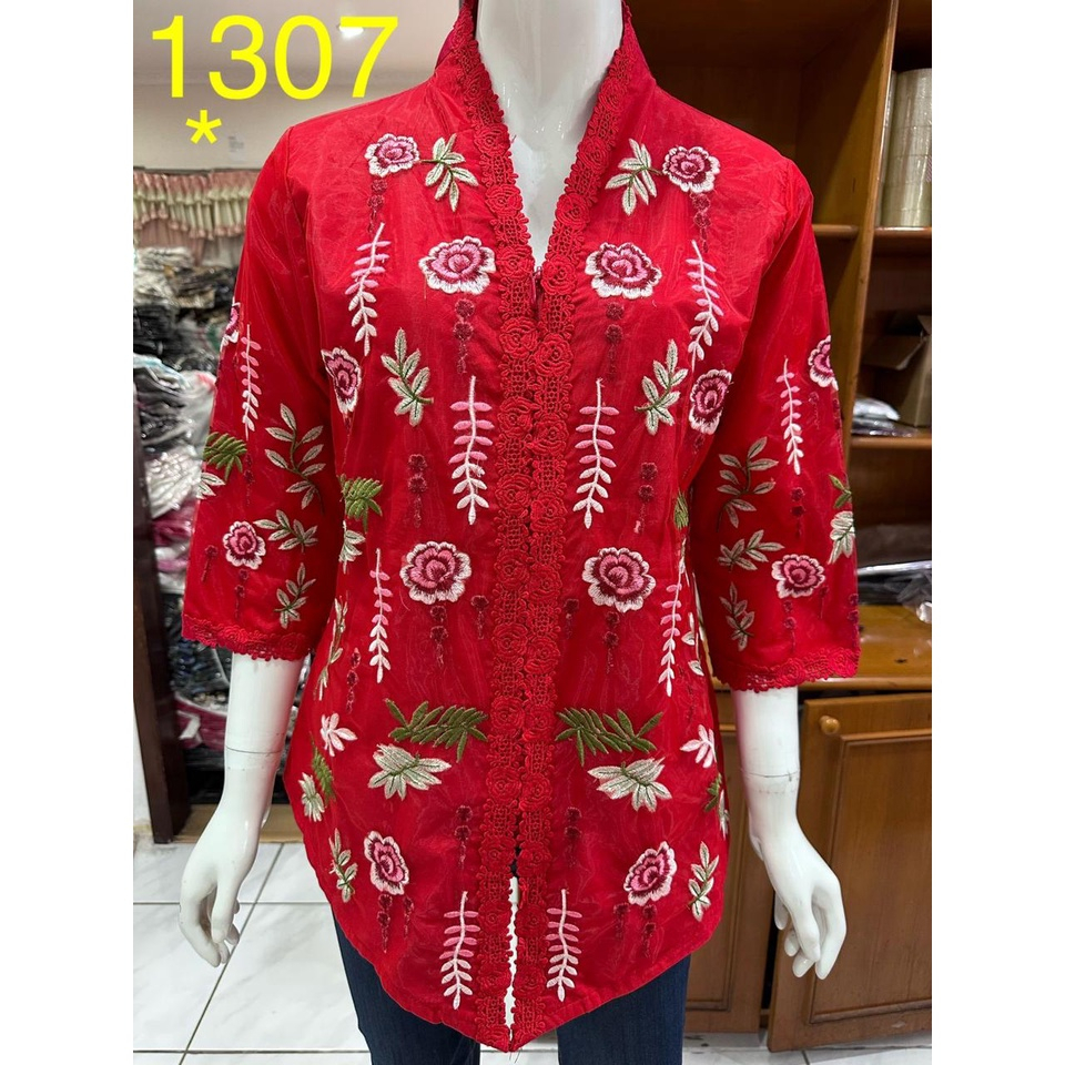 1298 kebaya bordir organdi timbul alexuez premium /kebaya encim bordir brukat / kebaya bordir organd