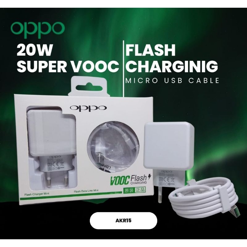 CHARGER VCA5JACH VOOC 20W KABEL MICRO USB 100CM COMPATIBLE FOR OPPO F9 / F11 / F11 PRO