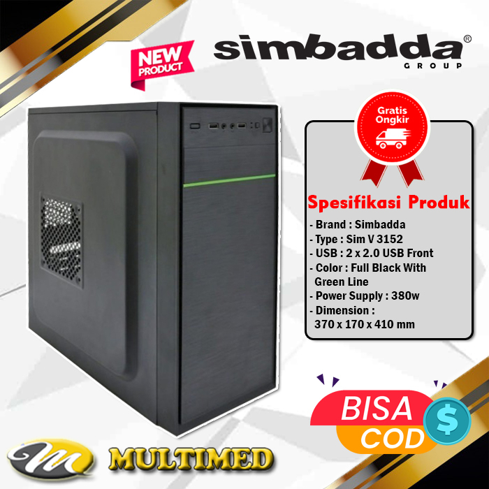 Casing PC Office Simbadda Sim V Dengan PSU 380 Watt
