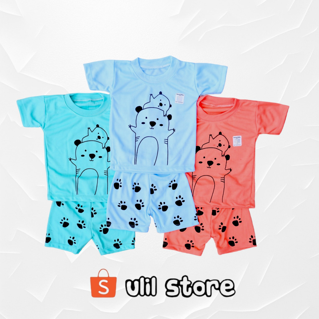 Set Setelan Baju Bayi Seruni Baby SNI Motif Panda